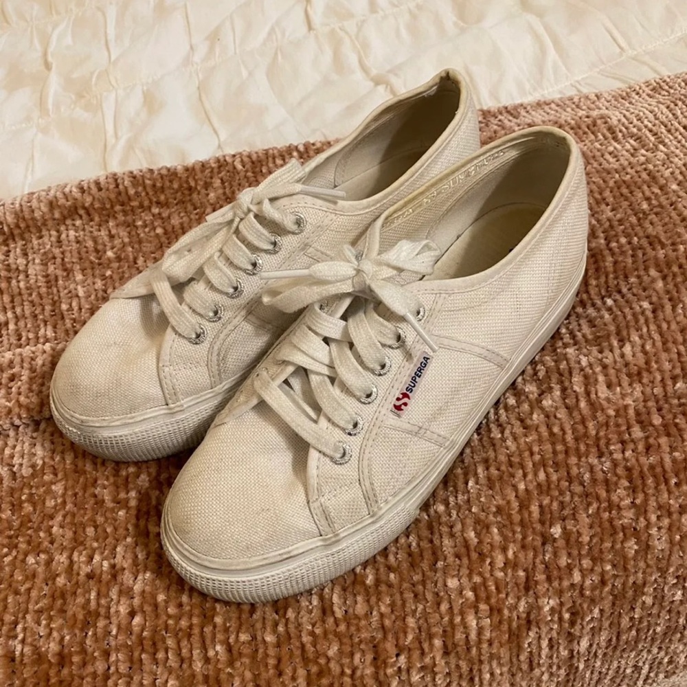 White Platform Superga